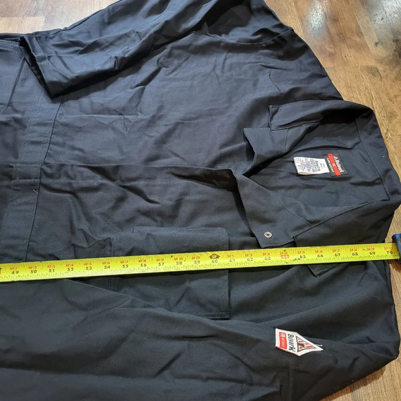 Bulwark FR Men's Navy Flame Resistant 9 Oz Twill Cotton Coveralls Size 58 Long - Picture 5 of 9